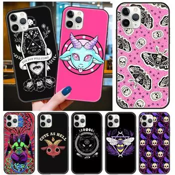 Чехол для телефона Apple IPhone 13 12 11 Mini Pro MAX SE X XS XR 8 7 6 S Plus черный чехол Hoesjes Art Prime Soft Goth Skeleton iPhone 6 ( 6S ) Plus