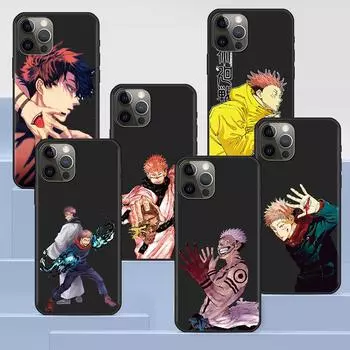 Чехол для телефона Apple Iphone 14 11 13 Pro Max 12 Mini Xr 7 8 + Se 2020 Xs 6 6s Plus Jujutsu Kaisen, силиконовый черный чехол с аниме iPhone 6(6s)