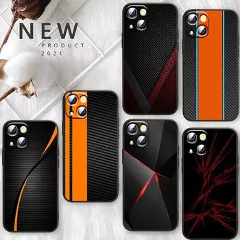 Чехол для телефона Apple iPhone 14 13 12 Mini 11 XS Pro Max X XR SE 2020 8 7 6 Plus Carbon Fibre Car Art Funda Black Cover iPhone 6