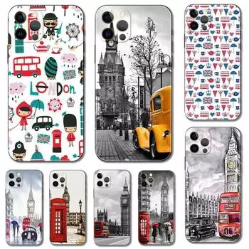 Чехол для телефона Big Ben в винтажном стиле для iPhone 14 5S 2020se 6 6s 7 8 plus x 10 XR XS 11 12 13 mini pro MAX, черная задняя крышка из ТПУ iPhone 14