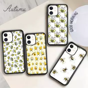 Чехол для телефона Bumble Bee Honeycomb Honey для iPhone 11 12 13 14 Pro Max mini XR XS SE 2020 6S 7 8 Plus Samsung Galaxy S21 S22 iPhone 6plus
