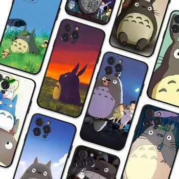 Чехол для телефона Capa Black Shell totoro для iPhone 8 7 6 6S Plus X SE 2020 XR XS 14 11 12 13 Mini Pro Max, чехол для мобильного телефона 6plus or 6s plus