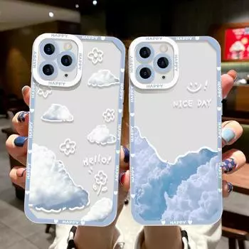 Чехол для телефона Clear Sky Clouds для Iphone 14 12 13 11 Pro Xs Max X 7 8 Plus Se 2020 2022 13, мини-чехол, силиконовый защитный чехол для объектива For iPhone 7 8 Plus