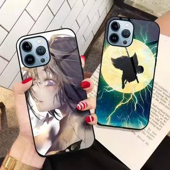 Чехол для телефона Demon Slayer для Iphone 14 13 11 12 Pro Max Mini Xs Xr X 7 8 6s Plus Se 2022, защитная задняя крышка из закаленного стекла For iphone X