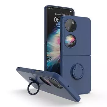 Чехол для телефона для Huawei P50, карманный жидкий силиконовый чехол-подставка для кольца, противоударная задняя крышка для Huawei P50, карманный защитный чехол, капа huawei P50 pocket красный