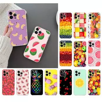 Чехол для телефона для Iphone 14 13 12 11 Pro Max Xs Max Xr X 12mini 14 Plus Se, чехол с фруктами, бананом, ананасом, арбузом и вишней, Funda iphone XSMAX