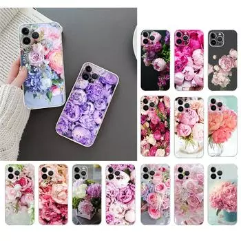 Чехол для телефона для Iphone 14 13 12 11 Pro Max Xs Max Xr X 12mini 14 Plus Se чехол с цветком пиона Funda Capa Cell iPhone 11