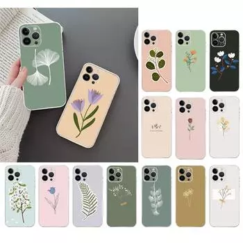 Чехол для телефона для Iphone 14 13 12 11 Pro Max Xs Max Xr X 12mini 14 Plus Se, чехол с цветочными листьями, Funda Capa Cell iphone 14ProMax