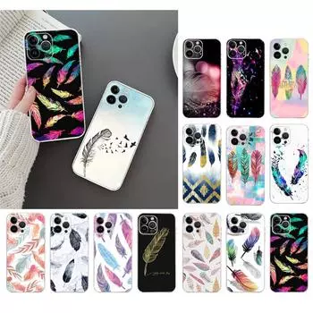 Чехол для телефона для Iphone 14 13 12 11 Pro Max Xs Max Xr X 12mini 14 Plus Se чехол с перьями Funda Capa Cell iphone XR