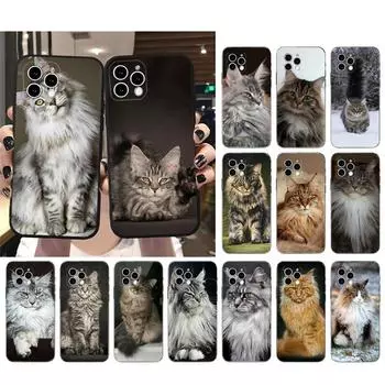 Чехол для телефона для Iphone 14 Pro Max 13 12 11 Pro Max Xs Xr X 12mini 14 Plus Se, чехол с изображением кота мейн-куна, принципиально iphone XR