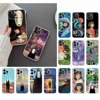 Чехол для телефона для Iphone 14 Pro Max 13 12 11 Pro Max Xs Xr X 12mini 7 8 14 Plus Se Унесенные призраками черный чехол без лица Funda iphone 14ProMax