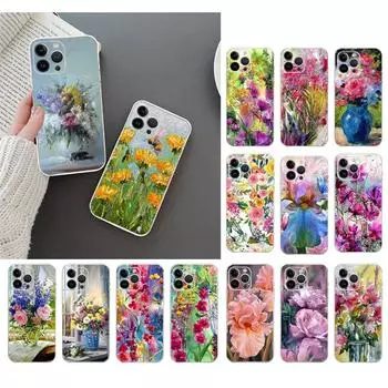 Чехол для телефона для Iphone 14 Pro Max 13 12 11 Pro Max Xs Max Xr X 12mini 7 8 14 Plus Se с цветочным рисунком, чехол Funda Capa Cell iphone 14Pro