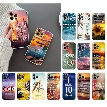 Чехол для телефона для Iphone 14 Pro Max 13 12 11 Pro Max Xs Xr X 12mini 7 8 Plus Sebible Verse Иисус Христианский Бог Чехол Funda iPhone 13mini