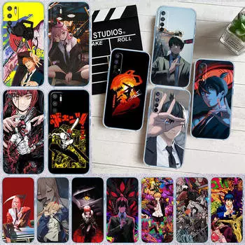 Чехол для телефона ED13 Chainsaw Man для Motorola G34 G32 G31 G14 G84 G62 E32 G24 G72 G71 G73 G85 G200 G60S G60 G52 G51 G50 G42 G41 G32 G30 Moto E32 коричневато-жёлтый