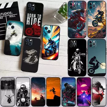 Чехол для телефона ED35 Motorcycle Racing для iPhone 6 6s 7 8 11 12 13 14 15 XS Pro Max XR X SE Samsung S20 S21 S22 S23 S24 FE Ultra Plus Lite S21S A55 Samsung S24 FE гагат