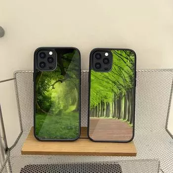 Чехол для телефона Forest Tree для iPhone 14 13 12 11 Pro Max Mini 7 6 6s 8 Plus X Xr Xs Se 2020 Fundas Shell PC TPU Cover iphone 12 pro