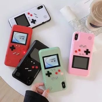 Чехол для телефона Gameboy, игровая консоль с классическим игровым цветным дисплеем, чехол для телефона с игровыми видеоиграми для iPhone 15, 13, 12, 11, 14 Pro Max X XR XS Max/S23 S22 iphone 7 8 белый