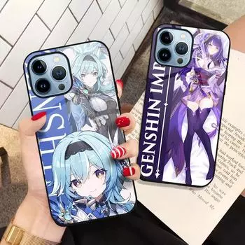 Чехол для телефона Genshin Impact для Iphone 14 13 11 12 Pro Max Mini Xs Xr X 7 8 6s Plus Se 2022, чехол из закаленного стекла, чехол в стиле аниме For iphone 7 Plus