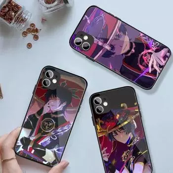 Чехол для телефона Genshin Impact для iPhone 14 13 12 11 XS X 8 7 6 Plus Mini Pro Max SE 2022 черный чехол для телефона из поликарбоната и термополиуретана iPhone 14