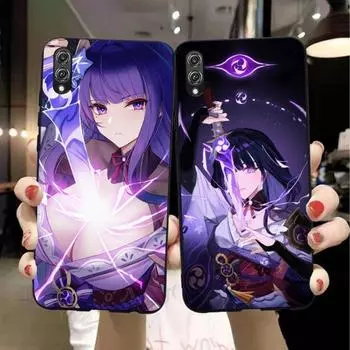 Чехол для телефона Genshin Impact Raiden Shogun для Honor 70 50 20 7S X9 X8 X7 Magic 4 3 Pro, мягкий черный чехол для телефона Honor 70