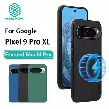 Чехол для телефона Google Pixel 9 Pro XL Nillkin Super Frosted Shield Pro, магнитный жесткий ПК + корпус из ТПУ, противоударная задняя крышка No Magnetic Black