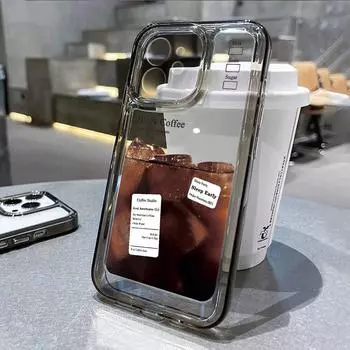 Чехол для телефона Ice Coffee для iPhone 15 Pro Max, чехол для iPhone 13 14 11 12 Pro Max XR XS X 7 8 Plus SE, противоударный чехол со звездой Y2k For iPhone 12Pro Max
