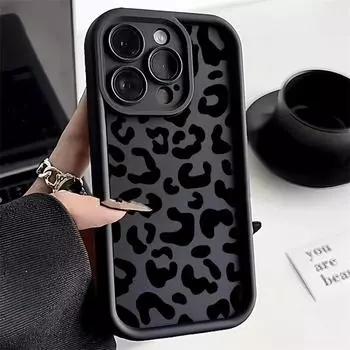 Чехол для телефона INS с леопардовым принтом для iPhone 14 Pro, чехол для iPhone 11 12 13 15 Pro Max XR XS X 7 8 Plus SE SE3, матовый силиконовый мягкий чехол For iPhone 15