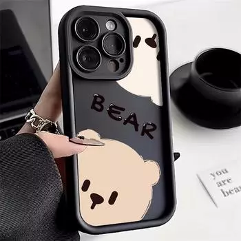 Чехол для телефона iPhone 11 13 12 14 15 16 Pro Max 7 8 Plus XR XS Max Samsung A55 S24 S23 A02S Redmi 9 13C 9A 10 A3 OPPO A15S A16 A17 A18 A38 A53 A54 A31 Xiaomi 11 Lite 4G кофейный