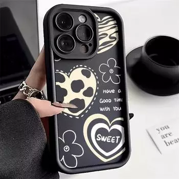 Чехол для телефона iPhone 11 13 12 14 15 16 Pro Max 7 8 Plus XR XS Max Samsung A55 S24 S23 A02S Redmi 9 13C 9A 10 A3 OPPO A15S A16 A17 A18 A38 A53 A54 A31 SamSung M40S чёрный