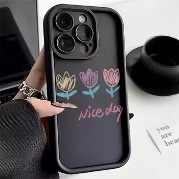 Чехол для телефона iPhone 11 13 12 14 15 16 Pro Max 7 8 Plus XR XS Max Samsung A55 S24 S23 A02S Redmi 9 13C 9A 10 A3 OPPO A15S A16 A17 A18 A38 A53 A54 A31 SamSung M40S чёрный