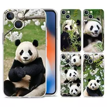 Чехол для телефона iPhone 15 14 13 12 Mini 11 Pro Max XS X XR 7 8 Plus прозрачный противоударный силиконовый чехол TPU Fubao panda iPhone 12 mini