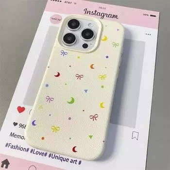 Чехол для телефона iPhone 16 15 14 13 12 11 Pro Max iPhone 11 13 16 15 14 12 Простой милый чехол с бантом iPhone 11 белый