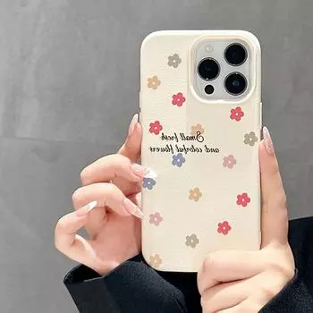 Чехол для телефона iPhone 16 15 14 13 12 11 Pro Max iPhone 11 13 16 15 14 12 Чехол для телефона с разноцветными цветочными точками iPhone 11 белый