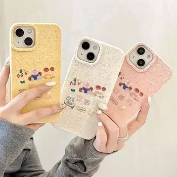 Чехол для телефона iPhone 16 15 14 13 12 11 Pro Max iPhone 11 13 16 15 14 12 X XS XR 6 7 8 SE iPhone 6 7 8 Plus Разлагаемый чехол из пшеничной соломы iPhone 6&7&8&SE 2020&SE 2022 белый