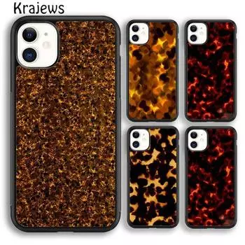 Чехол для телефона Krajews Tortoise Shell Marble Pattern для iPhone 14 5s SE 6s 7 8 plus X XR XS 11 12 13 pro max Samsung S21 S22 ultra iPhone 6plus
