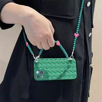 Чехол для телефона Love 3D Woven Pattern, подходящий для iPhone 14 Promax Portable Chain 12 Diagonal Cross Chain 15 Apple 14 бездна