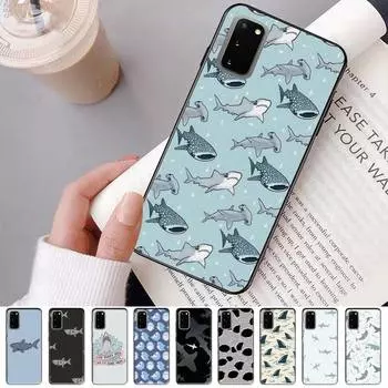 Чехол для телефона Lovebay с милым узором акулы и буквами для Samsung S20 lite S21 S10 S9 plus для Redmi Note8 9pro для Huawei Y6 Samsung S22 5G