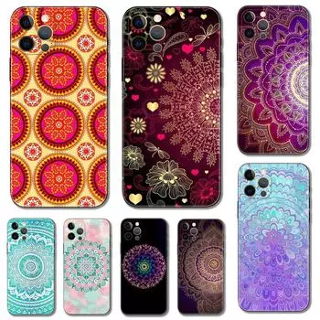 Чехол для телефона Mandala с индийским узором для iPhone 5 5s 2020se 6 6s 7 8 plus x 10 XR XS 11 12 13 mini pro MAX, черная задняя крышка из ТПУ iphone 5 5S SE 2016
