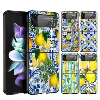 Чехол для телефона Mediterranean Lemon для Samsung Galaxy Z Flip 3 4 5, складной чехол для Samsung Z Flip3 Flip4, жесткий чехол-бампер Fundas Samsung Z Flip 4