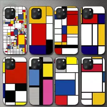 Чехол для телефона Mondrian Color Square Art для Iphone 11 12 Mini 13 14 Pro Xs Max X 8 7 6s Plus 5 Se Xr Shell iPhone14Max