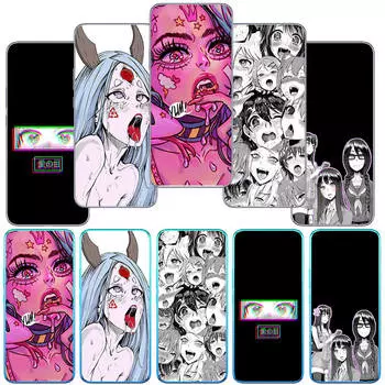 Чехол для телефона Motorola Moto Edge 40 30 neo G54 G24 G84 iPhone 15 14 Xiaomi Redmi Note 13 8 11 Pro Samsung Galaxy A34 с рисунком Ahegaos Anime Girl Waifu for Moto One Action олений