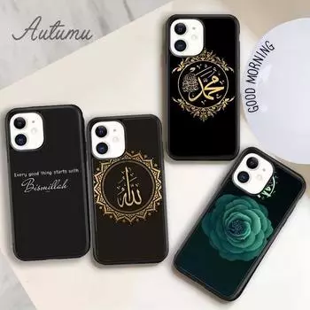 Чехол для телефона «Мусульманский ислам Бисмилла Аллах» для iPhone 11 12 13 14 Pro Max mini X XR XS SE 2020 6S 7 8 Plus Galaxy S21 S22 iPhone 6plus