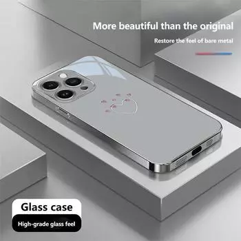 Чехол для телефона N171 Heart and Leaf art для iPhone 16 15 Pro Max Samsung S24 S23 Ultra A54 A35 Xiaomi Redmi Note 13 Pro с покрытием из закаленного стекла for iPhone 6/6S