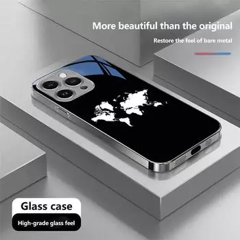 Чехол для телефона N210 World Map Lovely Design для iPhone 16 15 Pro Max 8 Samsung S24 S23 A54 A35 A25 Redmi Note 13 12 Pro с покрытием из закаленного стекла for iPhone 6/6S