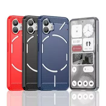 Чехол для телефона Nothing Phone 2 Чехол для телефона Nothing Phone 2 Phone2 Противоударный силиконовый чехол из углеродного волокна Чехол для телефона Nothing Phone 2 For Nothing Phone 2 чёрный