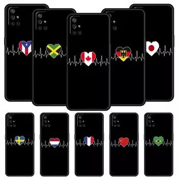 Чехол для телефона OnePlus 10 9 Pro 9T 9R 9RT 8T 8 7 6T 7T Nord 2 CE 5G N200 N10 N100, мягкий чехол, флаг Великобритании, сердцебиение, Китай, линия любви OnePlus 7T Pro5G