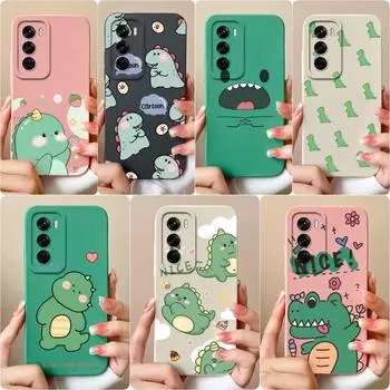 Чехол для телефона Oppo Realme Narzo N63 C61 C63 Reno 12 Reno12 Pro F бампер популярный мультяшный динозавр чехол анти-капля жидкий силиконовый чехол для OPPO чехлы Oppo Reno12 5G