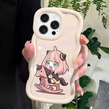 Чехол для телефона PYWARS Anya Alstreim для iPhone 11 12 13 14 15 Pro Max 6 6S 7 8 Plus Xs Wave Edge, противоударный защитный резиновый чехол iPhone 15 синий