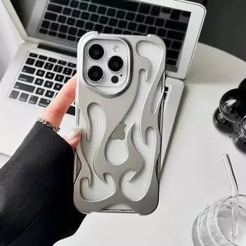 Чехол для телефона с 3D-принтом «Пламя» для iPhone 16, 15, 14, 13, 12, 11, Pro Max, 15, 14, 16 Plus, противоударный, защитный, мягкий чехол iPhone 11 чёрный