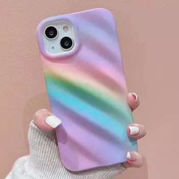 Чехол для телефона с 3d водной рябью и радугой для Iphone 14 Pro Max 13 12 11 14 Plus Xr, мягкая силиконовая задняя крышка-бампер For iPhone 12 Pro